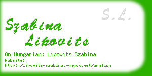 szabina lipovits business card